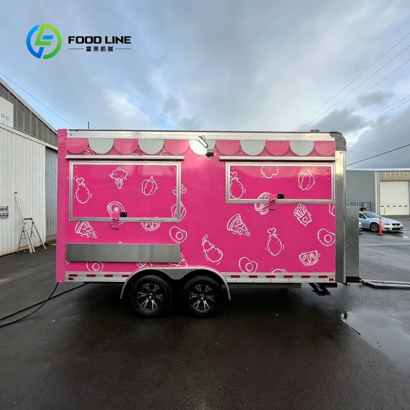 Commercial Kitchen Vendor - عربة طعام متنقلة مخصصة بعجلات، مقطورة