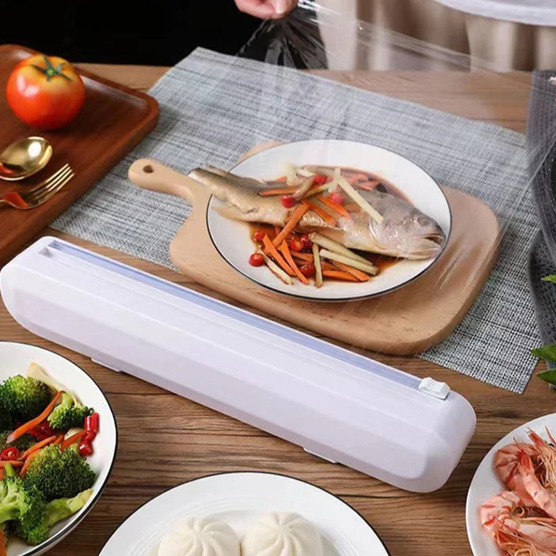 موزع غشاء تتشبث مع قاطع بلاستي - مراجعة Commercial Kitchen Utensil Holder وسعره