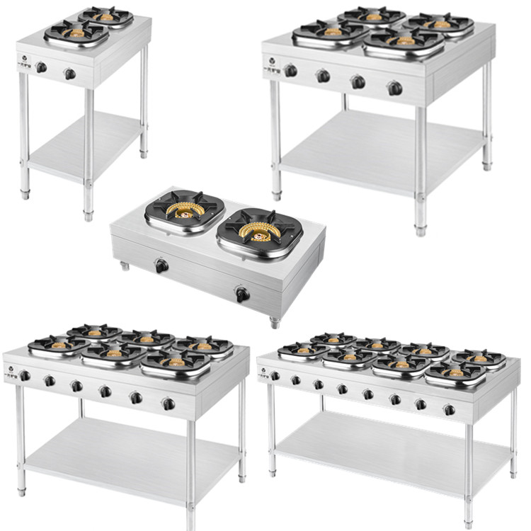 الجملة 6 كيلو واط 8 موقد غاز م - مراجعة Commercial Kitchen Stove وسعره