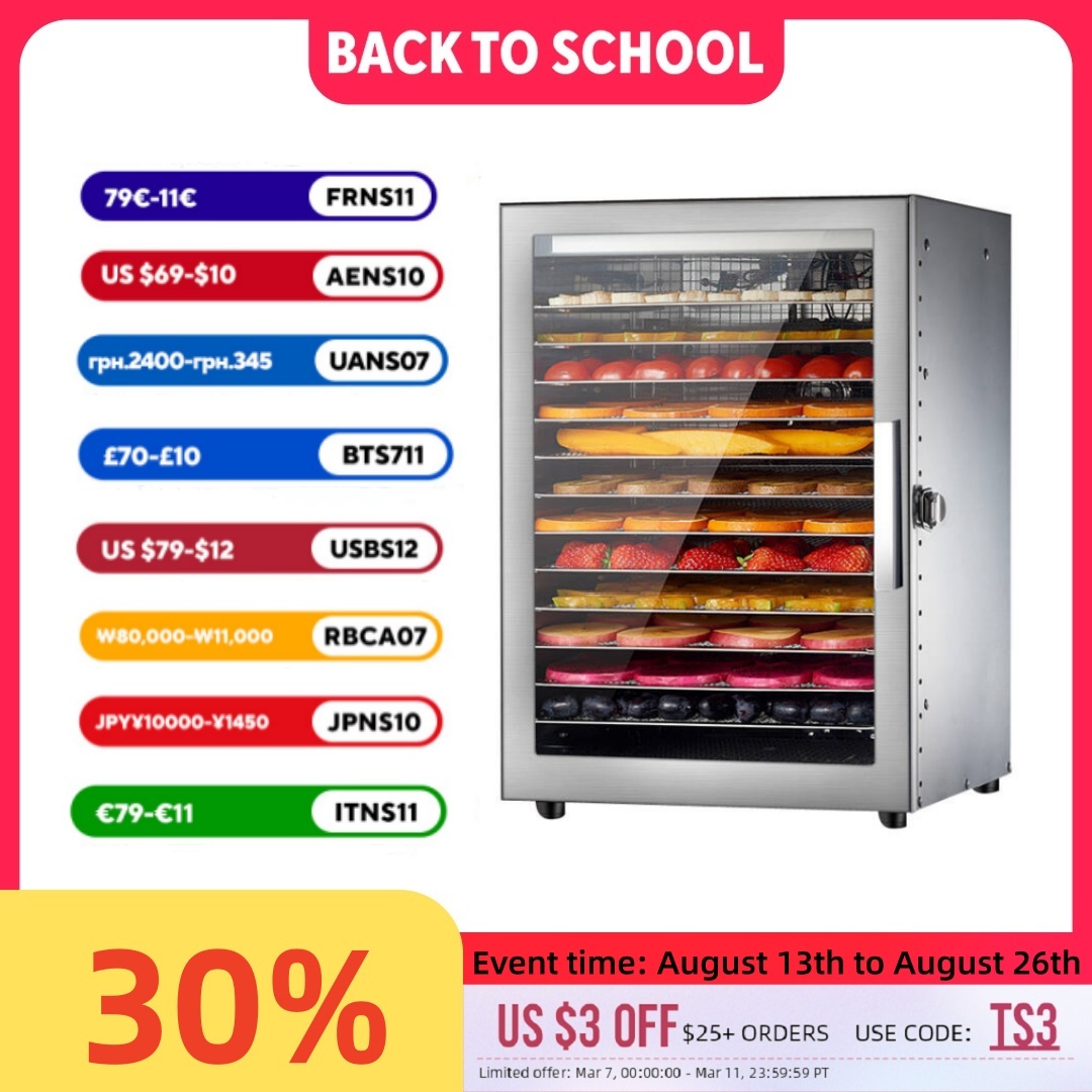 220 فولت 110 فولت آلة الفواكه  - مراجعة Commercial Food Dehydrator وسعره