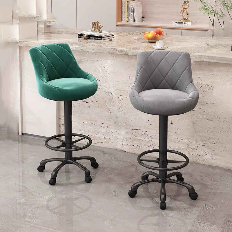 كراسي بار بتصميم مخملي دوار مع - مراجعة Commercial Kitchen Designer وسعره