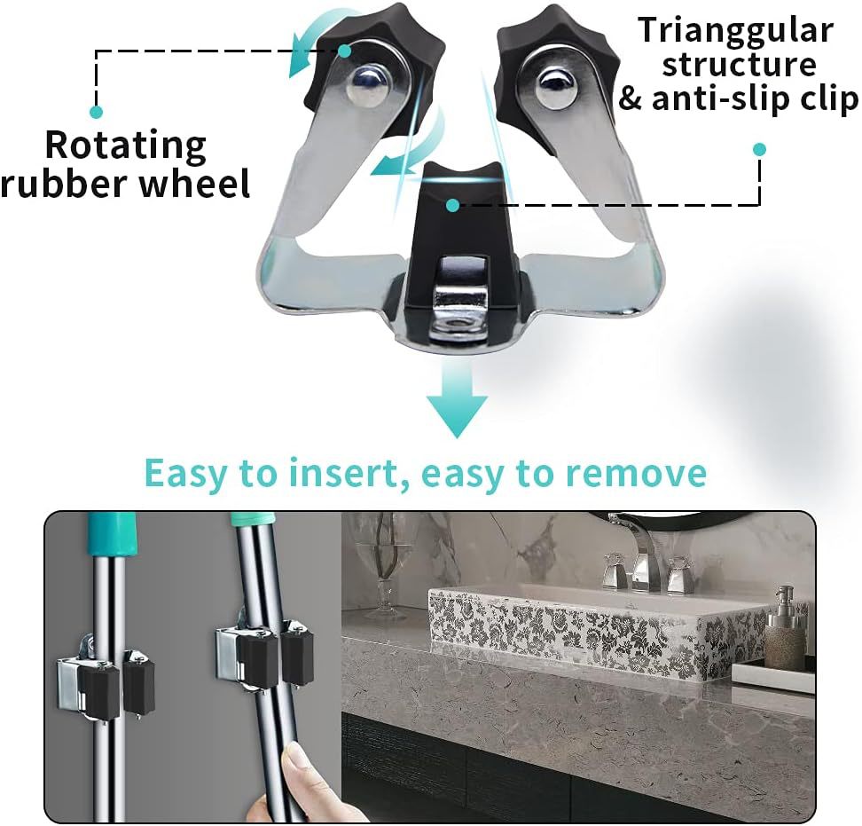 حامل مكنسة وممسحة معدني شديد ا - مراجعة Commercial Kitchen Wall Shelves وسعره